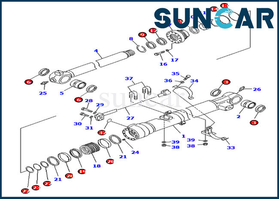 কেনা Komatsu PC228USLC-8 PC210LC-8K সিলিন্ডারের ভিতরের অংশগুলির জন্য 707-99-45040 বালতি সিলিং কিট মেরামত কিট online manufacture