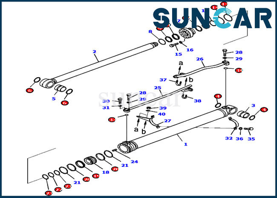 কেনা 721-98-02310 বুম সিল মেরামত কিট ISO9001 PC210LCI-11 PC238USLC-11 Komatsu সিলিন্ডার কিটস online manufacture