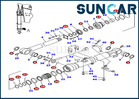 কেনা 707-99-47851 PC220-7 PC220LC-7 Komatsu বালতি সিলিন্ডার পরিষেবা কিট OEM প্রতিস্থাপন সীল কিট online manufacture