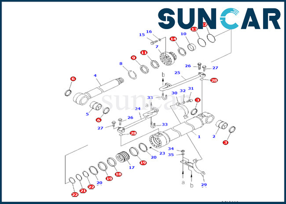 কেনা PC228USLC-3S PC228US-3-AA Komatsu 707-99-47780 বুম সিলিন্ডার সিল কিট হাইড্রোলিক রিপ্লেসমেন্ট কিটস online manufacture