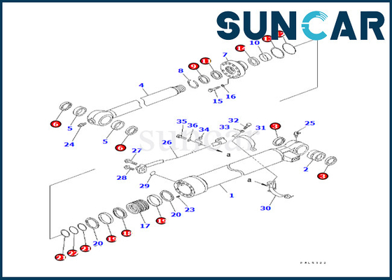 কেনা Komatsu 7079947580 PC228US-3 PC400-7 ভারী যন্ত্রপাতির জন্য 707-99-47580 বালতি সিলিন্ডার সিল কিট online manufacture
