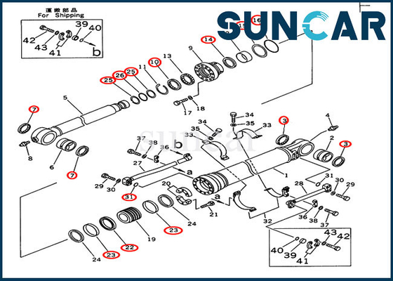 কেনা 707-99-58110 বালতি সিলিন্ডার সিল কিট ফিট মডেল PC300LC-5 PC350-6 Komatsu পরিষেবা কিট online manufacture