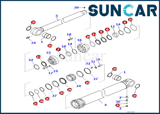 কেনা আর্ম সিলিন্ডার সিল কিট 7219801980 721-98-01980 Komatsu ফিট PC360LCI-11 আর্ম সিলিন্ডার মেরামত সীল কিট online manufacture