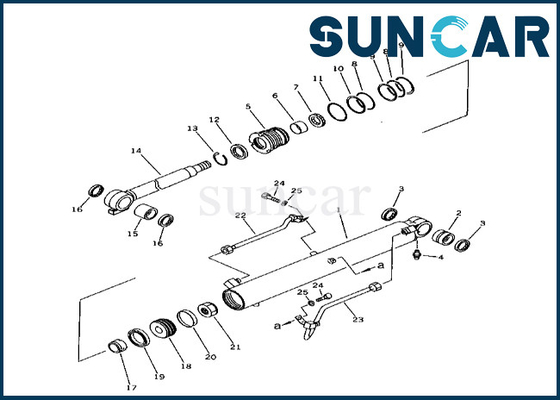 কেনা 21X-63-02010 21X6302010 বুম সিলিন্ডার সিল কিট Komatsu ফিট PC38UU-1 বুম সিলিন্ডার সিলিং কিট online manufacture
