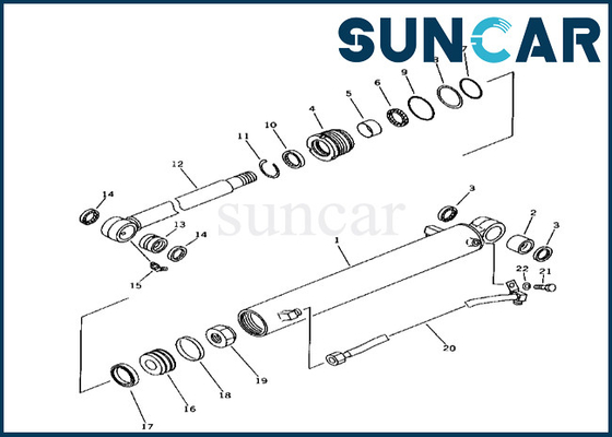 কেনা 21X6302030 21X-63-02030 বালতি সিলিন্ডার সিল কিট ফিট PC38UU-1 Komatsu বালতি সিলিন্ডার সিলিং কিট online manufacture