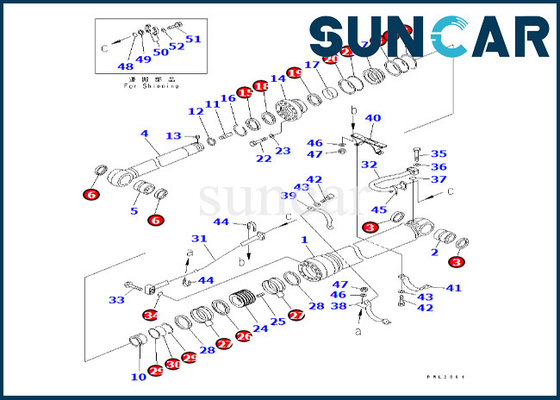 কেনা 707-99-77140 7079977140 আর্ম সিলিন্ডার সিল কিট Komatsu ফিট PC300LL-7E0 PC350LL-7E0 PC390LL-10 online manufacture
