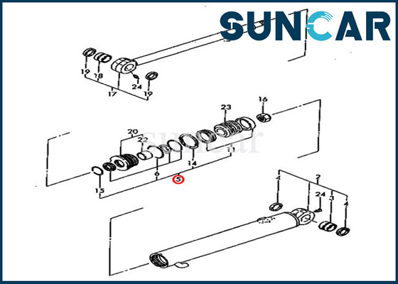 কেনা PC30FR-2 Komatsu YM172422-72950 হাইড্রোলিক সিলিন্ডারের ভিতরের অংশগুলির জন্য আর্ম সিল কিট পরিষেবা কিট online manufacture
