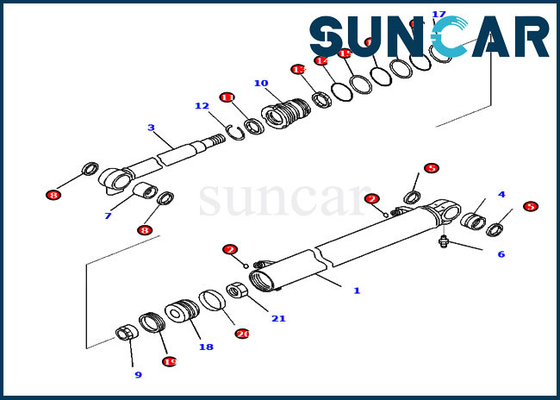 কেনা PC35MR-5 PC35MR-3 707-98-26070 বুম সিলিন্ডার সিল মেরামত কিট কোমাটসু সিলিং কিটস online manufacture