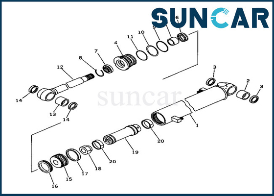 কেনা আর্ম সিলিন্ডার সিলিং কিট 20T6302160 20T-63-02160 আর্ম সিলিন্ডার সিল কিট Komatsu ফিট PC40-6 online manufacture