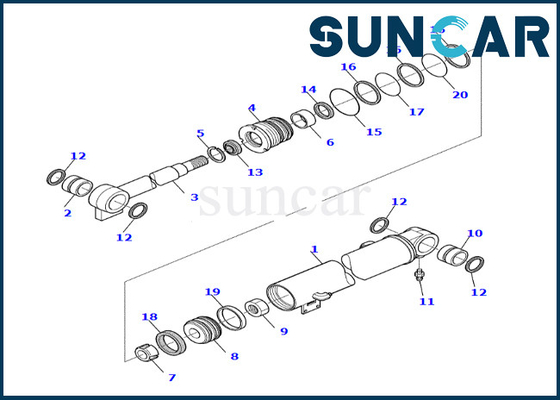 কেনা PC45R-8 Komatsu বুম সিলিন্ডার প্রতিস্থাপন কিটের জন্য পরিধান-প্রতিরোধী 878000539 বুম সিলিন্ডার সিল কিট online manufacture