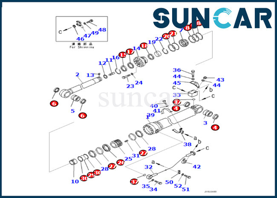 কেনা Komatsu 707-99-76190 7079976190 PC400LCSE-8R PC500LC-8R PC500LC-8 এর জন্য আর্ম সিলিন্ডার সিল কিট online manufacture