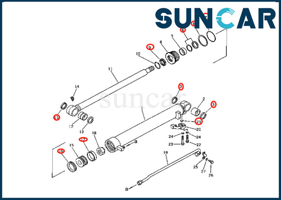 কেনা 201-63-36700 2016336700 PC60-2 PW60-1 Komatsu আর্ম সিলিন্ডার সিলিং কিটের জন্য আর্ম সিলিন্ডার সিল কিট online manufacture