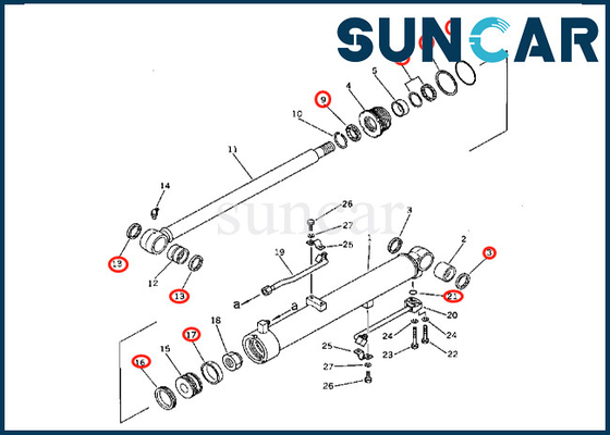 কেনা 201-63-46700 201-63-46700 PC60-2 Komatsu বুম সিলিন্ডার মেরামত কিটের জন্য বুম সিলিন্ডার সিল কিট online manufacture