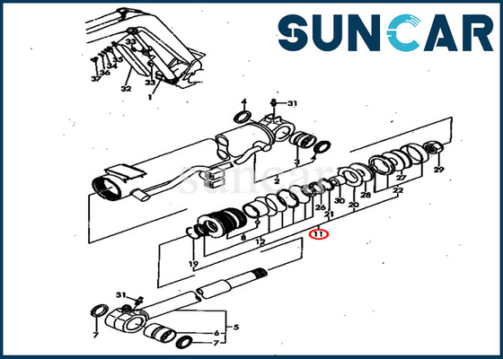 কেনা YM172164-72370 YM17216472370 PC40FR-1 PC40FR-2 Komatsu অভ্যন্তরীণ অংশগুলির জন্য বুম সিলিন্ডার তেল সিলিং কিট online manufacture