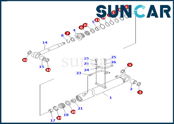 কেনা PC60-7 বুম সিলিন্ডার সার্ভিস কিটের জন্য 707-99-36660 7079936660 Komatsu বুম সিলিন্ডার সিল কিট online manufacture