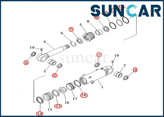 কেনা ব্লেড সিলিন্ডার সিল কিট 7079843560 707-98-43560 PC60-7E PC60-7 Komatsu ব্লেড সিলিন্ডার মেরামত কিটের জন্য online manufacture