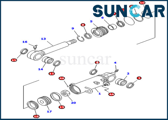 কেনা 707-98-32540 7079832540 PC40MR-1 PC45MR-1 Komatsu ভিতরের অংশগুলির জন্য ব্লেড সিলিন্ডার মেরামত সিল কিট online manufacture