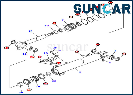 কেনা বুম সিলিং কিট 707-98-29500 সিলিন্ডার সিল মেরামত কিট ওভারসি স্পেক ফিট করে। PC40MR-2 PC50MR-2 Komatsu online manufacture