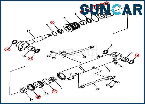 কেনা 707-98-34140 বুম সিলিন্ডার মেরামত সীল কিট 7079834140 মডেলের জন্য PC45-1 PC50UG-2 Komatsu online manufacture