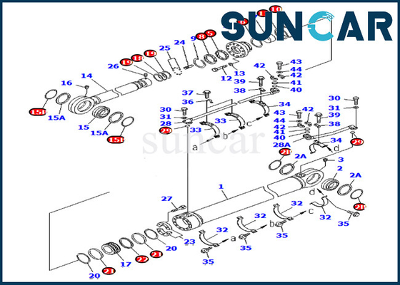 707-99-78730 7079978730 বিদেশী সংস্করণ PC750-7 PC750-6 Komatsu এর জন্য আর্ম সিলিন্ডার সিল কিট মেরামত কিট