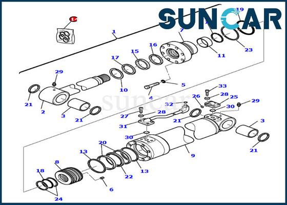 PC75R-2 PC95R-2 Komatsu 707-99-25700 7079925700 এক্সক্যাভেটর বুম সার্ভিস কিট সিলিন্ডার সিল কিট