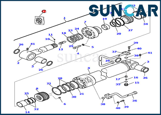 707-99-27740 7079927740 2-পিস বুম মডেল PC75R-2 PW75R-2 Komatsu এর জন্য আর্ম সিলিন্ডার অয়েল সিল কিট