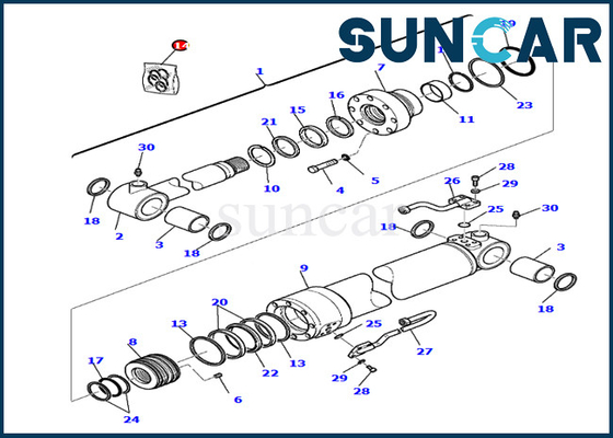 Komatsu 707-99-27390 7079927390 বালতি প্রতিস্থাপন সীল কিট PC75R-2 PW75R-2 সিলিন্ডার মেরামত কিট