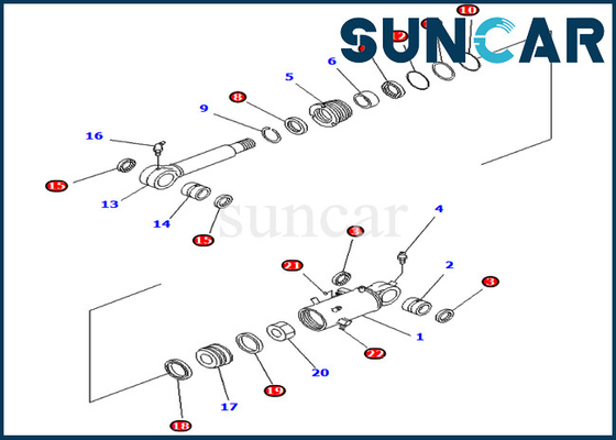 PC78US-6 PC78UU-6 এক্সক্যাভেটর রিপ্লেসমেন্ট কিটস 707-98-42700 7079842700 কোমাটসু ব্লেড সিলিন্ডার সার্ভিস কিট