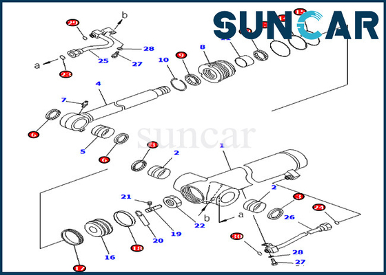 707-98-36720 আর্ম সিলিং কিট 7079836720 PC78UU-6 PC78UU-8 Komatsu সিলিন্ডার সীল মেরামত কিটস