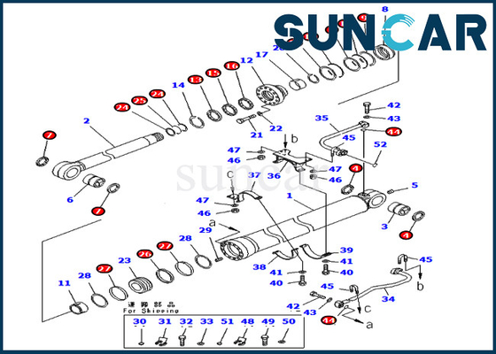 707-99-69540 7079969540 বালতি সিল কিট হাইড্রোলিক সিলিন্ডার Komatsu PC800-8 PC850-8 PC800LC-8 এর জন্য ফিট করে