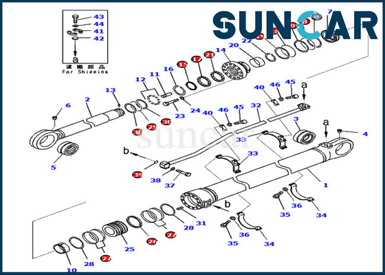 7079976390 আর্ম অয়েল সিল কিট 707-99-76390 PC800-8E0 PC800LC-8E0 Komatsu এর জন্য সিলিন্ডার সীল মেরামত কিট