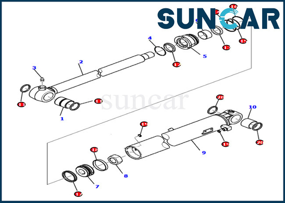 Komatsu PC80MR-3 PC80MR-5 707-98-26980 7079826980 বালতি সিলিন্ডার তেল সিল কিট এক্সকাভেটর পরিষেবা অংশ
