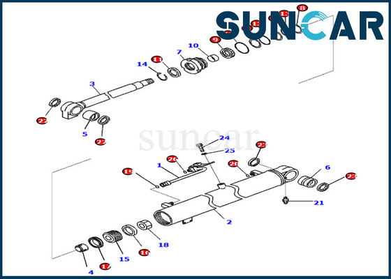কোমাটসু বুম সিলিং কিট 707-98-36740 7079836740 PC88MR-10 PW98MR-10 সিলিন্ডার মেরামত সিল কিট