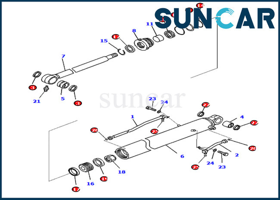 707-98-30720 বালতি সিলিন্ডার তেল সিল কিট 7079830720 PC88MR-10 PW98MR-10 Komatsu পরিষেবা অংশ