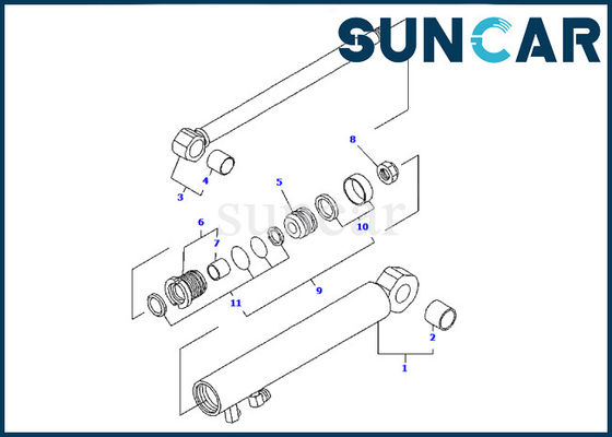 YM172186-72370 ব্লেড আর্ম সিলিন্ডার সিল কিট Komatsu PC09FR-1 খনন সীল মেরামত কিট জন্য