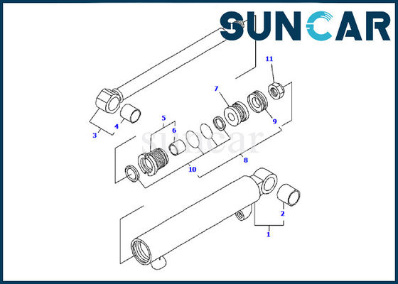 YM172186-72580 কোমাটসু পরিষেবা কিট PC09FR-1 সরঞ্জাম সরঞ্জাম মডেল বালতি সিলিন্ডার সিল কিট