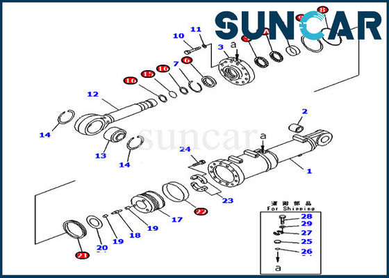 707-99-81010 ফলক টিল্ট 7079981010 কোমাটসু সিলিন্ডার সিল মেরামত কিট পিচ ডোজারের জন্য