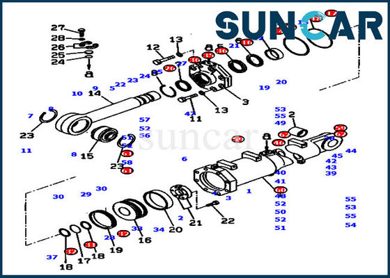 707-99-56690 ব্লেড লিফ্ট সিলিন্ডার সিল কিট D375A-5D কোমাটসু জলবাহী পরিষেবা কিটস