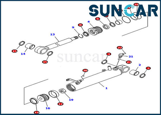 707-99-24640 হাইড্রোলিক লিফট এলএইচ আরএইচ সিলিন্ডার সিল কিট ফিট করে বুলডোজার ডি 39 পিএক্স -2 এ কোমাটসু
