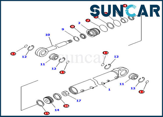707-98-42420 ব্লেড এঙ্গেল মেরামত সিলিন্ডার সিল কিটস কোমাটসু ক্রলার ডোজার ডি 41 ই -6 ডি 41 পি -6 ফিট করে