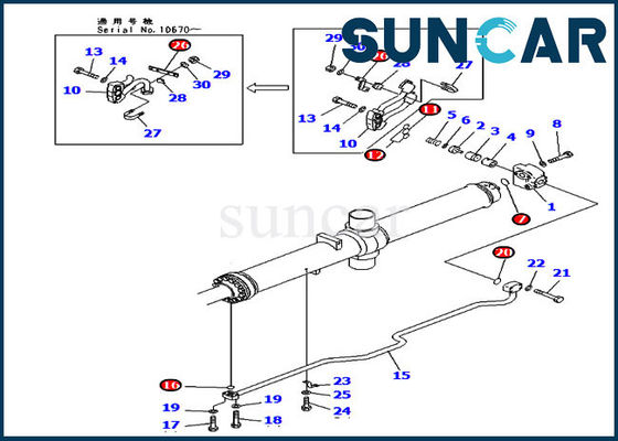 D475A-3 কোমাটসু পার্টস 707-98-67510 7079867510 হাইড্রোলিক ব্লেড লিফ্ট লিফ্ট মেরামত সিলিন্ডার সিল কিটস
