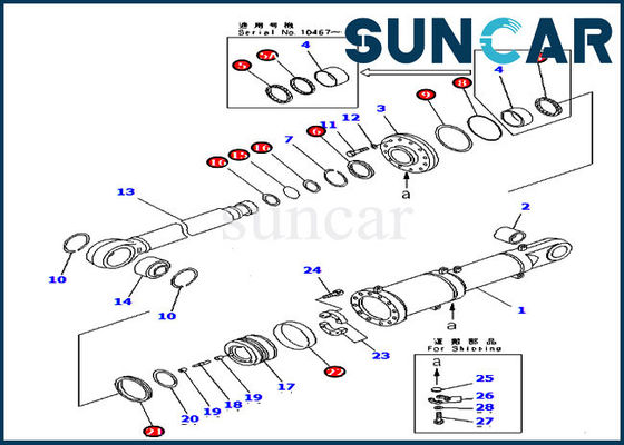 707-99-84040 ব্লেড টিল্ট সিল মেরামত কিট D475A-2 D475A-3 কোমাটসু এল.এইচ সিলিন্ডার পরিষেবা কিট