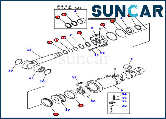 707-98-84011 বুলডোজার সিলিং কিট D475A-3-এসসি কোমাটসু টিল্ট সিলিন্ডার মেরামত কিট