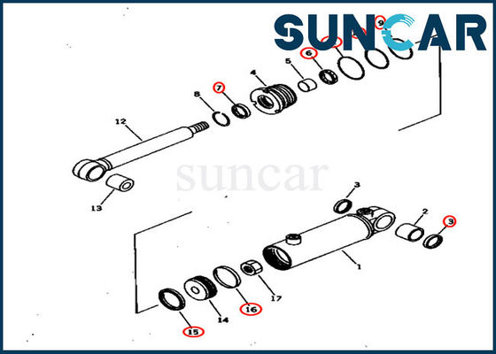 707-98-22070 7079822070 পিন পুলার সিলিন্ডার সিল কিট D575A-3 D575A-3-M কোমাটসুর জন্য