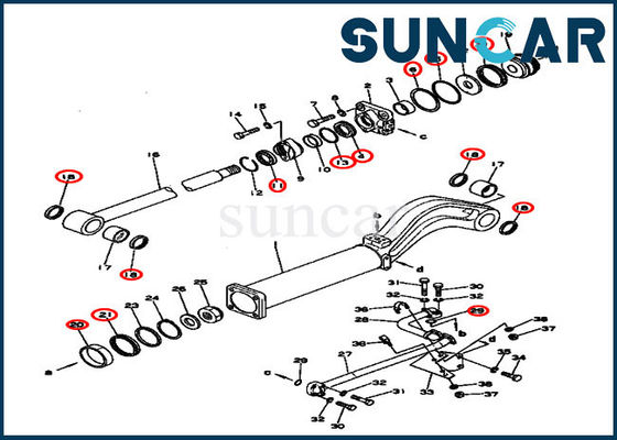 131-63-05020 ডাম্প সিলিন্ডার পরিষেবা কিট 131-63-05020 D53S-16 কোমাটসুর জন্য সিল কিট মেরামত