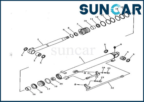 খননকারী সীল 707-98-22020 ব্লেড টিল্ট সিলিন্ডার সিল কিটস PC28UU কোমাটসু পরিষেবা কিট