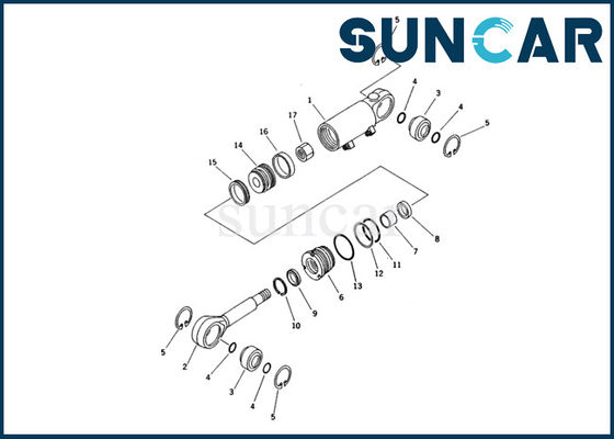 707-98-23100 ব্লেড টিল্ট সিলিন্ডার পরিষেবা কিট Komatsu অভ্যন্তরীণ মেরামত সিল কিট PC20R-8 খননকারীর জন্য