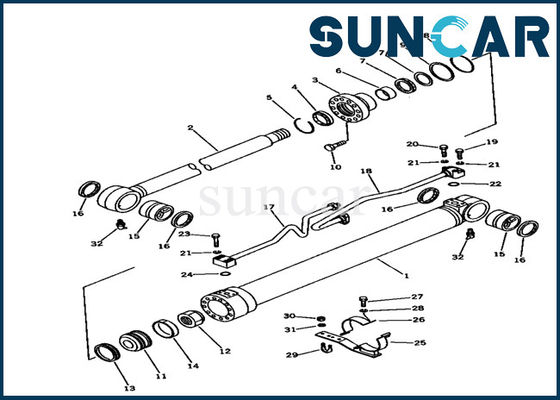 যন্ত্রপাতি সিল 707-98-36100 বুম সিলিন্ডার সিল কিট খননকারীর জন্য Komatsu PC100-3 মেরামত কিট