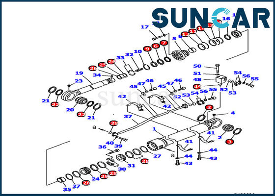 PC1100-6 ব্যাকহো অভ্যন্তরীণ মেরামত কিট কোমাটসু 707-99-89220 আর্ম হাইড্রোলিক সিলিন্ডার সিল কিট