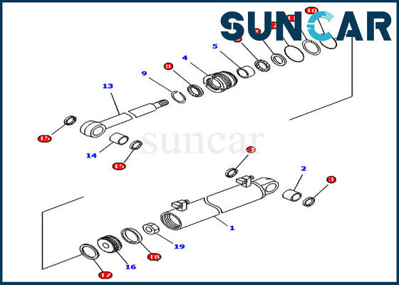 707-99-34600 লিফ্ট সিলিং কিট কোমাটসু সিলিন্ডার সীল ডি 61 পিএক্স -12 পাওয়ার অ্যাঙ্গেল পাওয়ার ঝিলিক ডোজার
